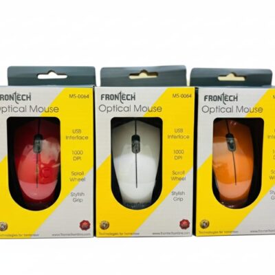 Frontech MS-0064 Optical Mouse – 1000 DPI, Scroll Wheel, Stylish Grip (Available in Multiple Colours)