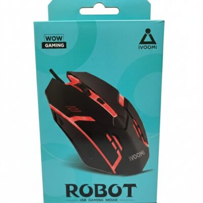 IVOOMI ROBOT USB GAMING MOUSE – MULTI-COLOUR LED LIGHTS, 1.5M LONG CORD (WOW GAMING SERIES)